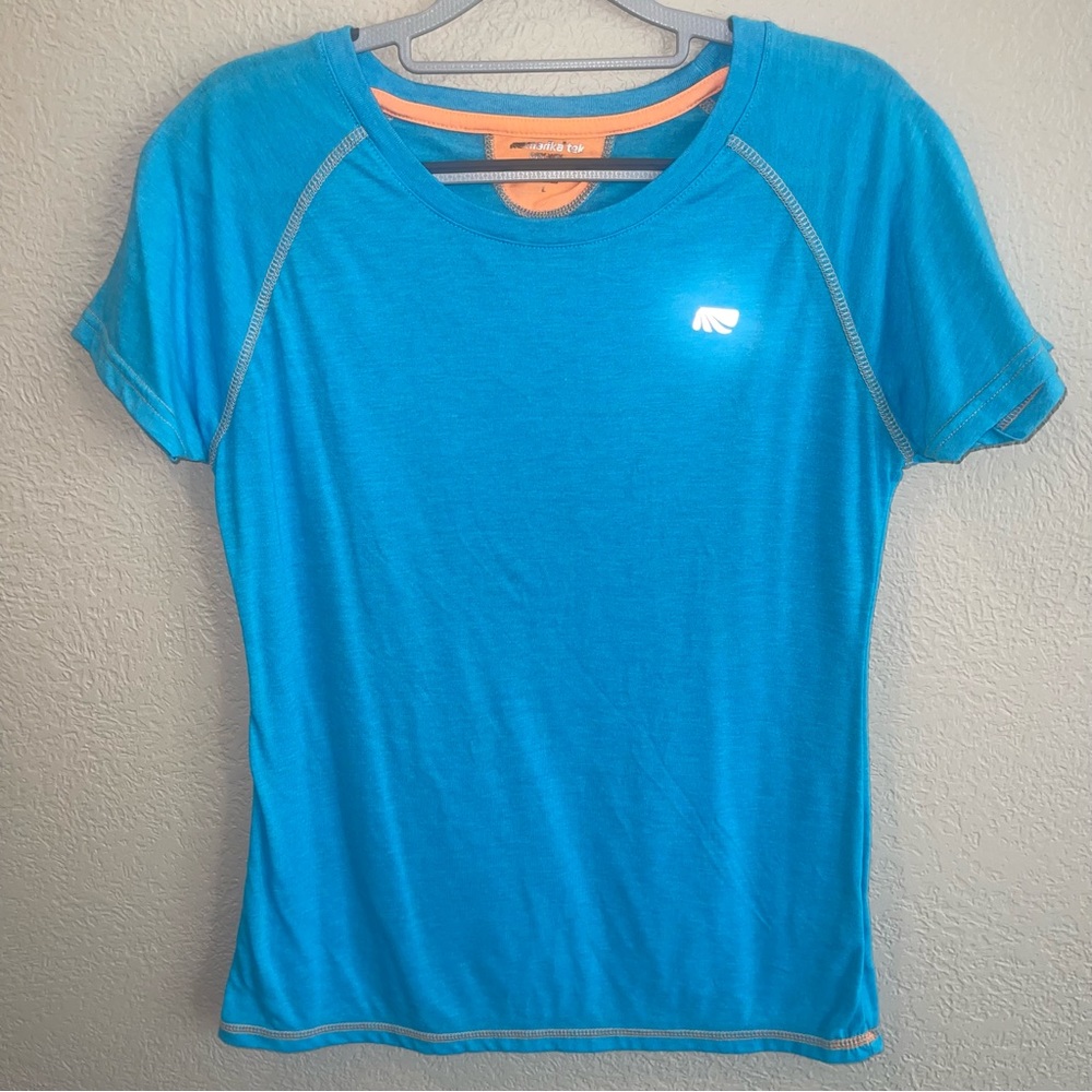 Marika Tek Dry Wik Performance Athletic Tee Blue & Orange